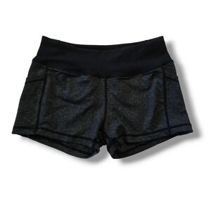 Baleaf women's gray with black workout activewear shorts with side pockets small